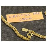 Direction One Gold-Tone Necklace With Florenza Green Jade Cabochons, Black Onyx & Carved Center Pendant