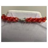 Unique Colorful Mini Troll Charms on Plastic Necklace - Red Chain, Multi-Color Charms