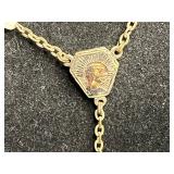 Premier Cross Bracelet & Gold-Tone Rosary Necklace with Cross Pendant & Medallions - Bead Chain