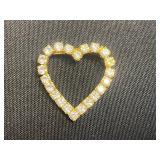 VTG Heart Shaped Brooch Lot - Pink Heart Pin, Gemstone & Rhinestones, too!