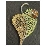 VTG Heart Shaped Brooch Lot - Pink Heart Pin, Gemstone & Rhinestones, too!