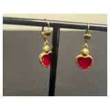 Emmons Brooch w Gold-Tone Heart Charm Jewelry Set: Bracelet, Earrings & Pin