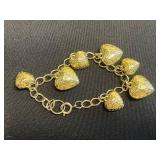Emmons Brooch w Gold-Tone Heart Charm Jewelry Set: Bracelet, Earrings & Pin