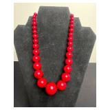 Vintage Silver-Tone Charm Bracelet Jewelry Set w Red Bead Necklace - Inc Mary & Her Little Lambs Bracelet