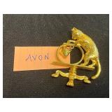 Ayrn Yellow Cat Figure Pin & Avon Gold Cat Looking in Fish Bowl & Cool Misc Cat Pins & Brooches