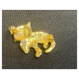 Ayrn Yellow Cat Figure Pin & Avon Gold Cat Looking in Fish Bowl & Cool Misc Cat Pins & Brooches