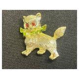 Collectible Craft Cat Pin & Unique Gold-Tone Cat & Mouse Brooch Collection