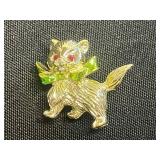 Collectible Craft Cat Pin & Unique Gold-Tone Cat & Mouse Brooch Collection
