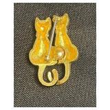 Vintage Gold-Tone Cat & Mouse Jewelry - Assorted Pins & Pendants