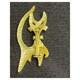 Gold-Tone Cat Pin Set with Rhinestones and Moveable Tail - Vintage Costume Jewelry