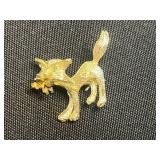 Vintage Gold-Tone Cat/Feline/Kitty Pins w Rhinestones