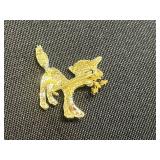 Vintage Gold-Tone Cat/Feline/Kitty Pins w Rhinestones