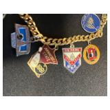 Vintage Gold-Tone State Charm Bracelet with Minnesota, Orange Coral Gold Tone Tie Clip, Hand Made Spoon/Turtle Pendant, Bracelets & More!