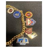 Vintage Gold-Tone State Charm Bracelet with Minnesota, Orange Coral Gold Tone Tie Clip, Hand Made Spoon/Turtle Pendant, Bracelets & More!