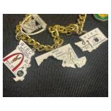 Vintage Gold-Tone State Charm Bracelet with Minnesota, Orange Coral Gold Tone Tie Clip, Hand Made Spoon/Turtle Pendant, Bracelets & More!
