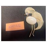 VTG Disney Minnie Mouse Enamel Pin & Vintage Gold-Tone Brooches - Collectible Jewelry Set Inc Napier