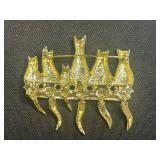 Super Cool VTG Collection of Cat Pins/Brooches Inc Gold-Tone Cat Crown Parure