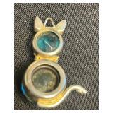 Super Cool VTG Collection of Cat Pins/Brooches Inc Gold-Tone Cat Crown Parure