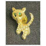 Super Cool VTG Collection of Cat Pins/Brooches Inc Gold-Tone Cat Crown Parure