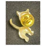 Super Cool VTG Collection of Cat Pins/Brooches Inc Gold-Tone Cat Crown Parure