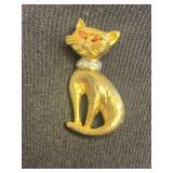 VTG Assortment of Cool Cat Pins Inc Crown & Green Eyes