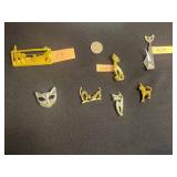 VTG Monet & JJ Vintage Cat Gold-Tone Brooches & Mixed More Cat Motifs