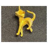 VTG Monet & JJ Vintage Cat Gold-Tone Brooches & Mixed More Cat Motifs