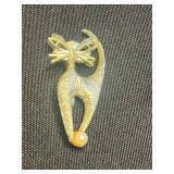 VTG Monet & JJ Vintage Cat Gold-Tone Brooches & Mixed More Cat Motifs
