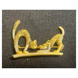 VTG Monet & JJ Vintage Cat Gold-Tone Brooches & Mixed More Cat Motifs