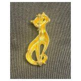 VTG Monet & JJ Vintage Cat Gold-Tone Brooches & Mixed More Cat Motifs