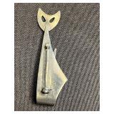 Vintage Gold-Tone Filigree Cat Pins Inc KIM & JJ