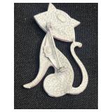 Vintage Costume Brooch Lot - Cats!! Inc Trifari