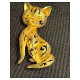Vintage Costume Brooch Lot - Cats!! Inc Trifari