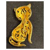 Vintage Costume Brooch Lot - Cats!! Inc Trifari