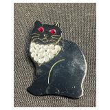 Vintage Costume Brooch Lot - Cats!! Inc Trifari