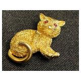 Vintage Costume Brooch Lot - Cats!! Inc Trifari