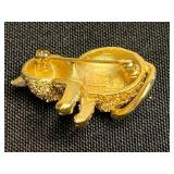 Vintage Costume Brooch Lot - Cats!! Inc Trifari