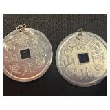 Sterling Silver Necklace with Pendant & 12K GF Necklace (w knot) & Pendant, 3 Pair of Earrings