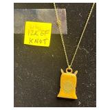 Sterling Silver Necklace with Pendant & 12K GF Necklace (w knot) & Pendant, 3 Pair of Earrings