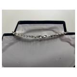 Sterling Silver India Teal Center Ring SZ 6 & Necklace Set with Crystal Halo & Pearl Border & More!