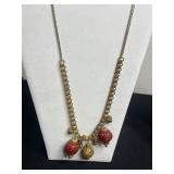 Sterling Silver India Teal Center Ring SZ 6 & Necklace Set with Crystal Halo & Pearl Border & More!