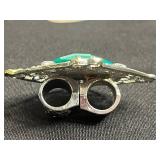 Avon Sterling Ring, - Colorful Bead Necklaces, Turquoise Scarf Clasp & Sterling Ring