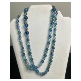 Silver Pendant Necklace, 925 Ring, King Tut Charm, Blue Glass Bead Necklaces Set