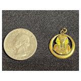 Silver Pendant Necklace, 925 Ring, King Tut Charm, Blue Glass Bead Necklaces Set