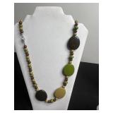 Sterling Black Onyx Cameo Ring, Two Vintage Gold-Tone Necklaces - Beaded Color-Strand & Medal Pendant