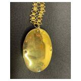 Sterling Black Onyx Cameo Ring, Two Vintage Gold-Tone Necklaces - Beaded Color-Strand & Medal Pendant