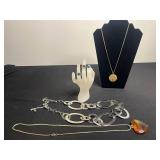 GF JGF Peacock Locket, 925 Rings (1 Turquoise), Chico Silver Tone Belt, Silver Tone Necklace w Heart Pendant & More!