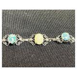 ART Gold-Tone Necklace with Crescent Pendant & Colorful Drops; 925 Ring, Bracelet w Ethiopian Opals & More!!