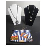 Lauren Conrad Necklace - 2 Necklaces, Pendants & Enamel Charms w Travel Bag
