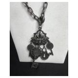 Lauren Conrad Necklace - 2 Necklaces, Pendants & Enamel Charms w Travel Bag